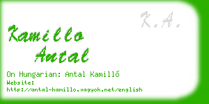 kamillo antal business card